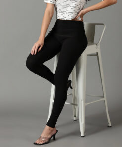 Women Lycra Ankle Fit Leggings Black