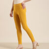 Women Lycra Ankle Leggings Mustard color