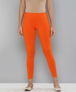 Women Lycra leggings Ankle length Orange 01