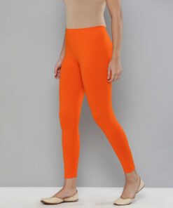 Women Lycra leggings Ankle length Orange 01