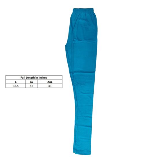 Women Cotton Churidar Leggings Full Length Turquoise