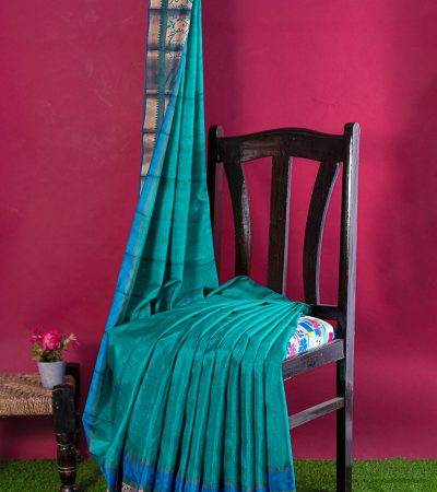 Silk Saree - Ramar Green With Lite Voilet - 1017