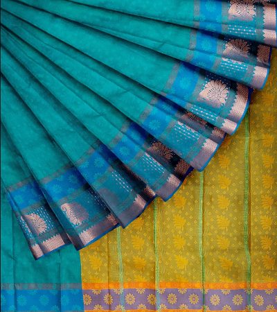 Silk Saree - Ramar Green With Lite Green -1020